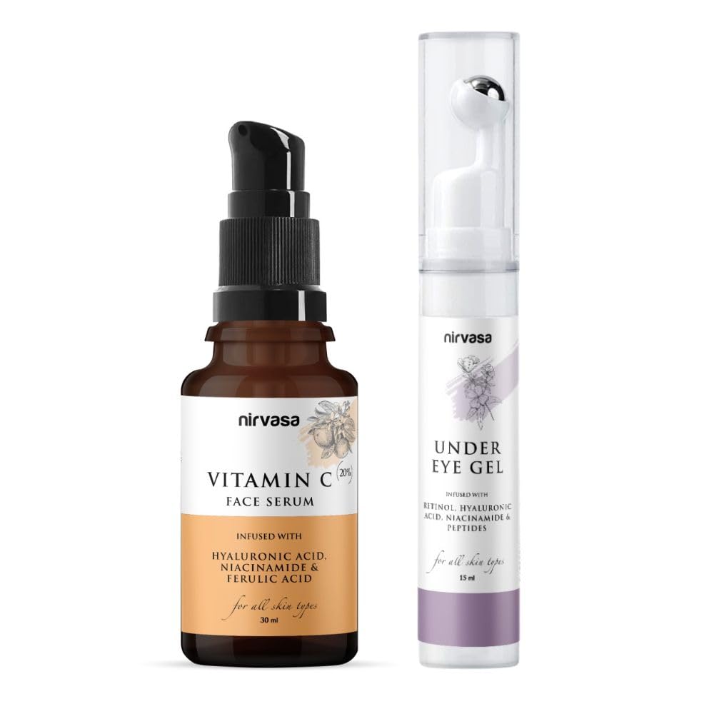 Nirvasa Vitamin C Serum 30ml & Under Eye Gel Cream 15ml Combo | Brightening & Hydrating Skincare-image-16