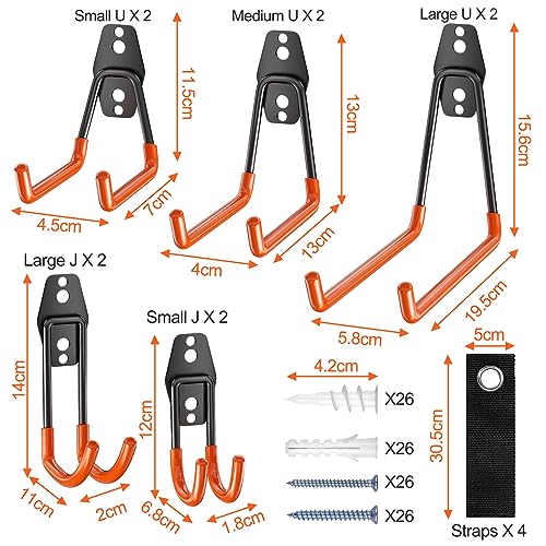 Magrimaxio 14 Pezzi Ganci da Garage Arancia