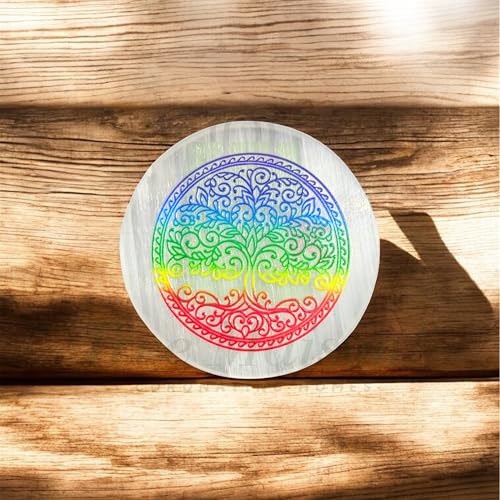 Plato de Carga de Cristal de Selenita de 7 Chakras miniatura 3