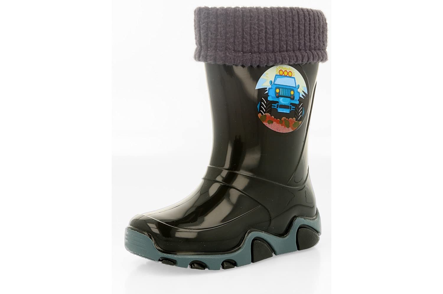 Demar Toddlers Kids Boys Girls 2-10yrs Wellies Rain Boots Children Wellington Warm Lined