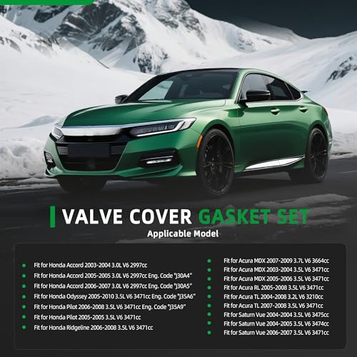 Image of Valve Cover Gasket Set VS50607R for Acura MDX 2003-2009 for RL /TL 2005-2008, for Honda Accord 2003-2007, for Odyssey /Pilot /Ridgeline 2005-2009, for Saturn Vue 04-07, 3.0 3.2 3.5 3.7L V6, 18PCS