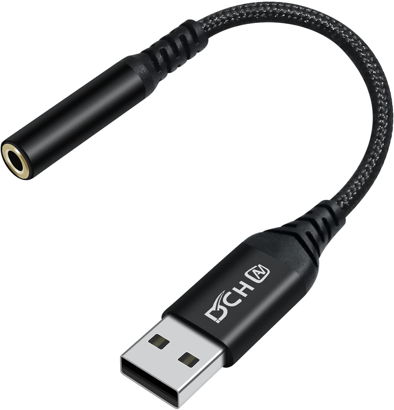 DCHAV USB to 3.5mm Jack Audio Adapter External Sound Card USBA to 3.5mm TTRS 4Pole Mic Female