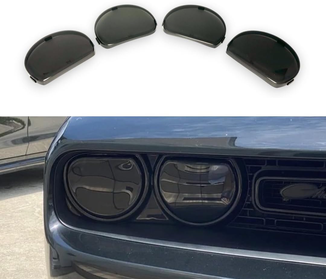 Smoked Headlight Covers for 2015-2023 Dodge Challenger