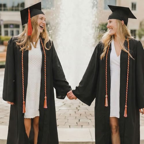 Image of GraduationMall Graduation Honor Cords 68 inch (Dark Orange White)