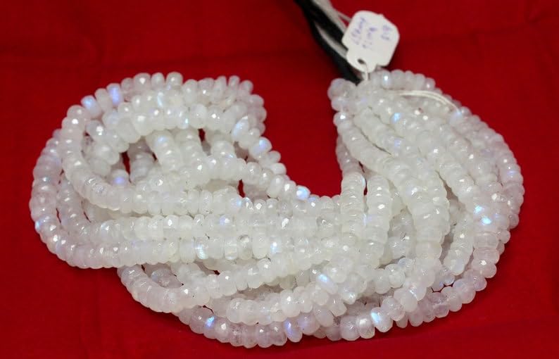 Pierre de lune naturelle arc-en-ciel 5-6mm perles pour fabrication de bijoux