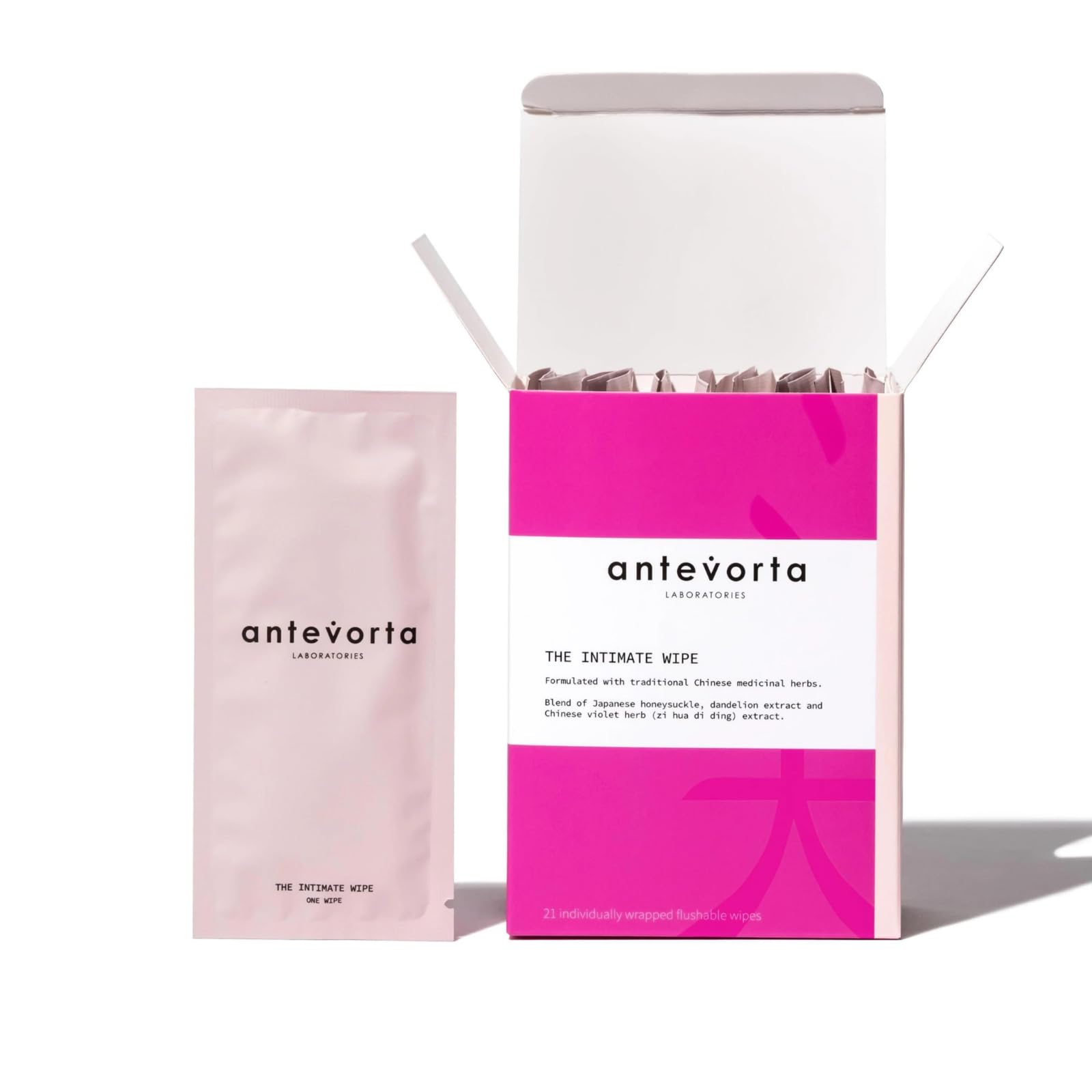Antevorta The Intimate Wipe Set | Cleansing Wipes For Women Neutralizes Odor Maintain Freshness All Day With Japanese Honeysuckle, Dandelion & Violet Extract | 21 Wipes
