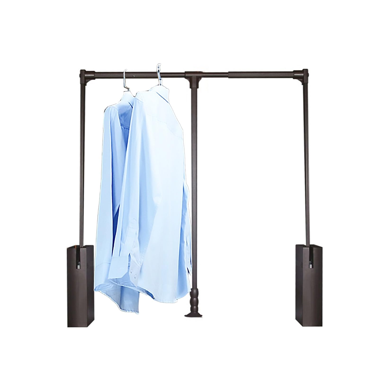 GTHTUHFD Extendable Pull Down Clothes Rail,15Kg Load Capacity, Closet Clothing Storage Rod Adjustable Width,For Cloakroom,Color 2-W-520-660mm