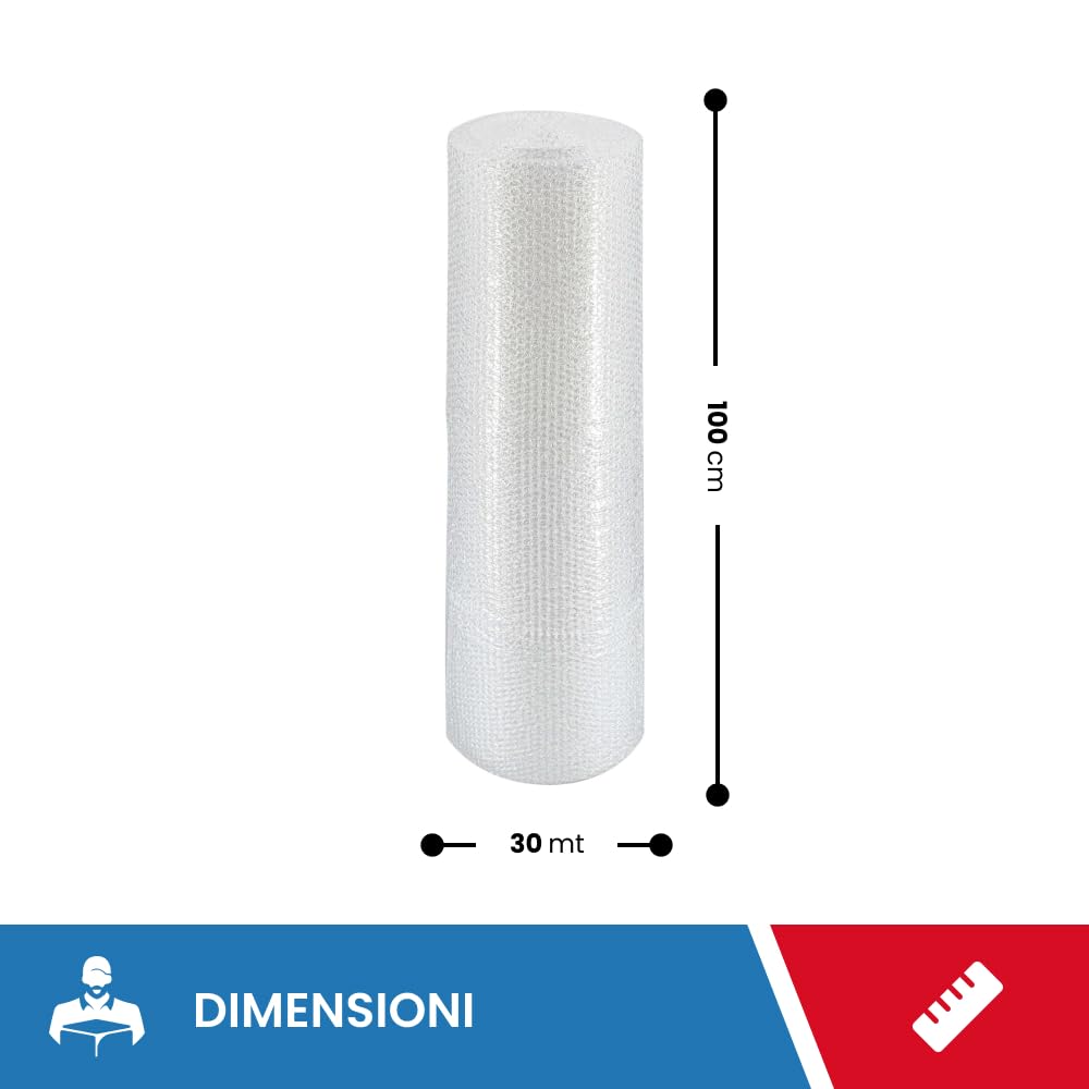 Pluriball Imballaggio 1x30Mt 35gr/mq Plastica con Bolle Protezione Oggetti