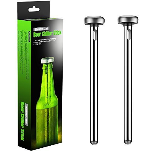 Kollea Stainless Steel Beer Chiller Stick Beverage Cooler Cooling Sticks, Man Birthday Gift, Beer Gift for Men, Pack of 2