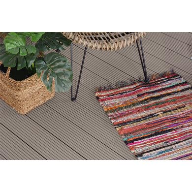 OOGarden - Lame de terrasse en bois composite - L.240 x 14,6cm - Chocolat
