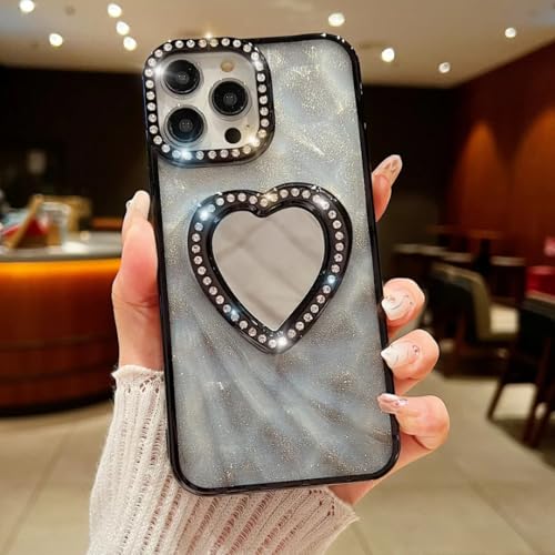 Coque brillante à paillettes pour iPhone 14 Pro noir protection anti-jaunissement