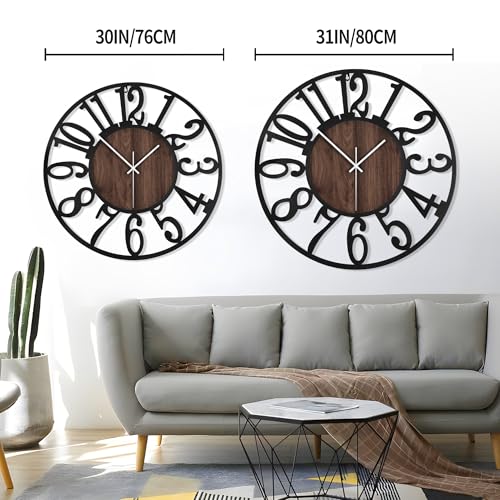 30 Modern Wood-Faced Metal Wall Clock
