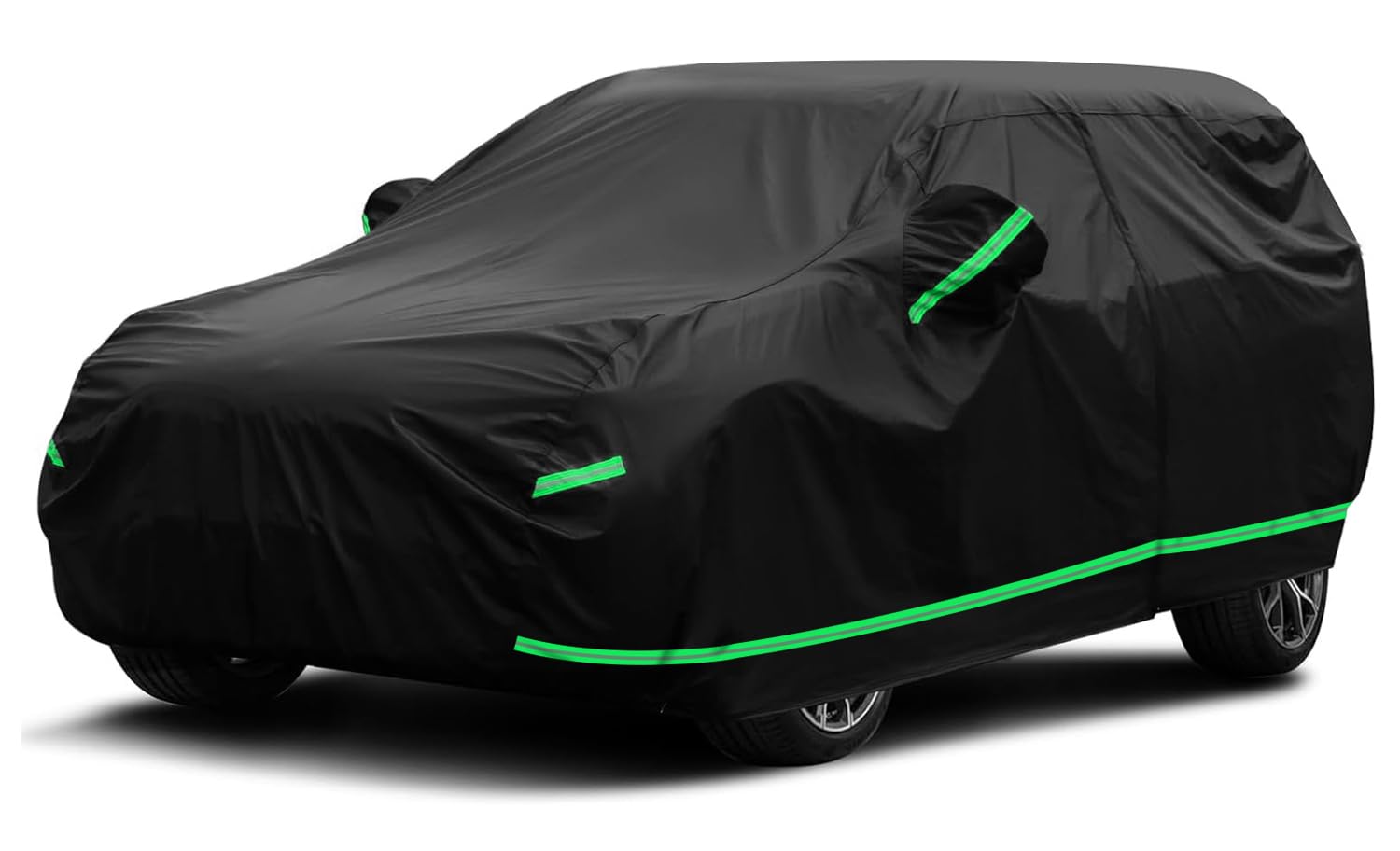 Car Cover, Large Car Cover Breathable for SUV, Indoor and Outdoor Use, Dustproof, Windproof, Snowproof, Waterproof, etc. Black (Car Cover YL+)