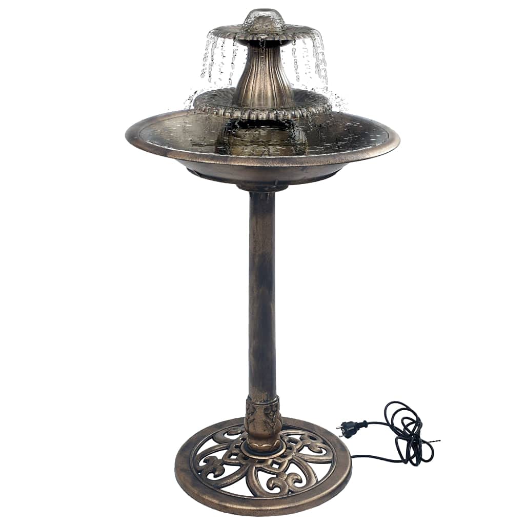 Festnight Fuente de Jardín Fuente para Pajaros Bebedero para Pájaros Jardin Fuentes de Agua Exterior Plástico Verde 50x91 cm