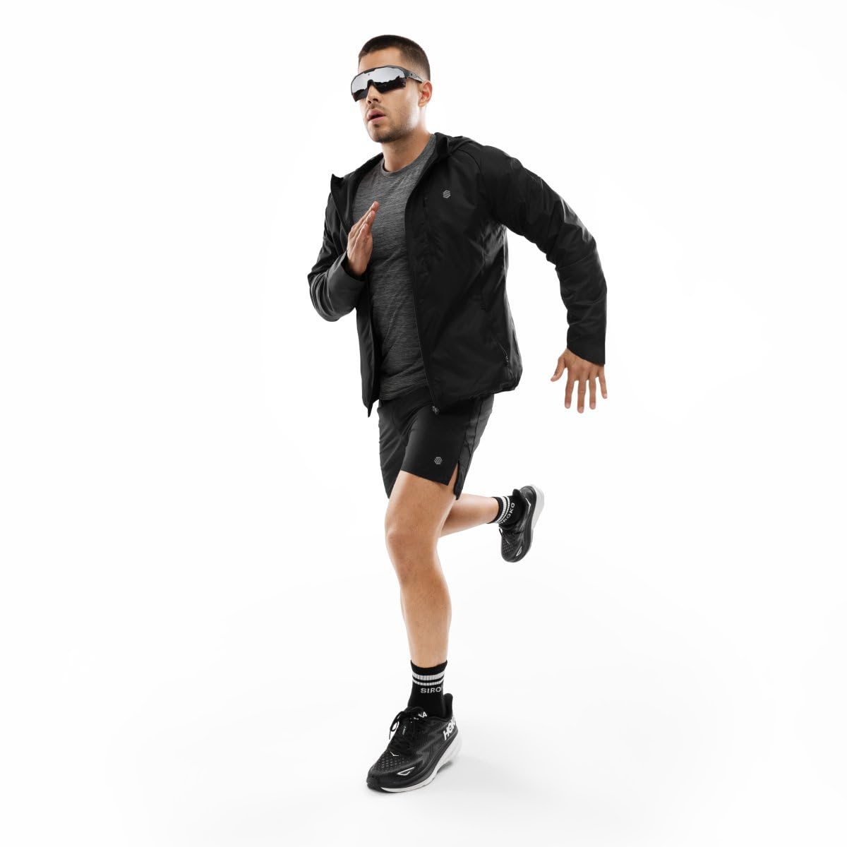 SIROKO Chaqueta cortavientos entrenamiento fitness Grand Marathon Negro
