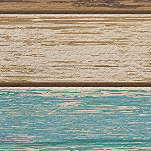 Teal Turquoise Antifatigue Kitchen Bath Door Mat Cushioned Runner Rug, Washable Welcome Floor Sink Mat, Retro Farm Wood Grain Brown Waterproof & Non-Slip Comfort Standing Doormat For Kitchen, 18"X30" #TOP5