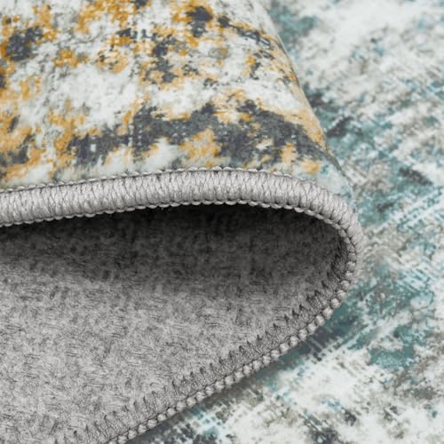 Area Rugs 5x7 Living Room: Large Soft Washable Rug Modern Abstract Anti-Skid Non-Shedding Carpet Indoor Floor Thin Carpets for Bedroom Dining Room Farmhouse Nursery Home Office Multi