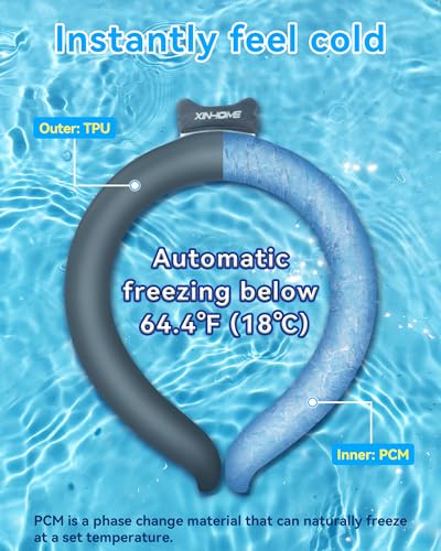 Image of Neck Cooling Tube Wraps Ice Ring Neck Cooler Personal Ice Pack Wrap for Hot Weather Gel Reusable Wearable Gel Cooling for Summer Heat Hot Flashes Freezer Below 64.4℉