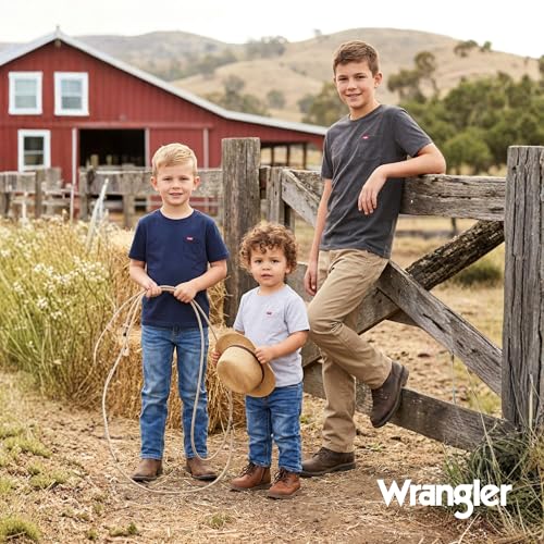 Wrangler Boys T Shirts 2-Pack - Crew Neck Pocket Tee, Soft Cotton Blend - image 2