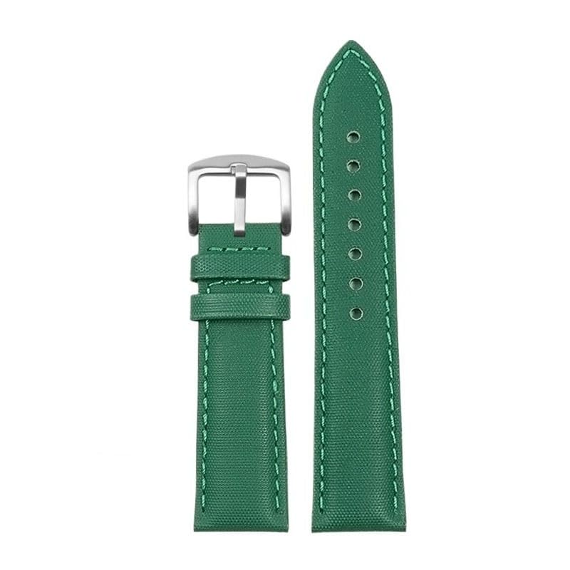 Nylon canvas genuine leather watch straps for TAG Heuer Carrera F1 Gulf(Green g s1,22mm)