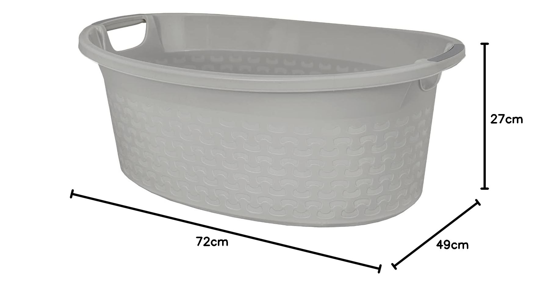 BranQ Cotton Wäschewanne Wäschekorb 40L Waschbehälter Für Badezimmer (Hellgrau)