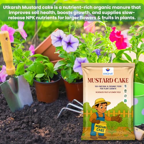 Image of Utkarsh Mustard Cake Fertilizer for Healthy Plants Growth - 5 Kg | 100% Pure, Natural & Organic Sarson Khali, Improves Soil Health, Plant Food for Stronger Roots, Bigger Blooms, Healthier Harvests