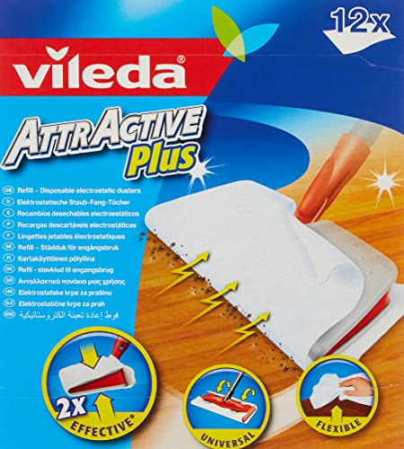 Vileda - Recambios para Mopa Attractiva Plus (12 unidades), 12 unidad, 1