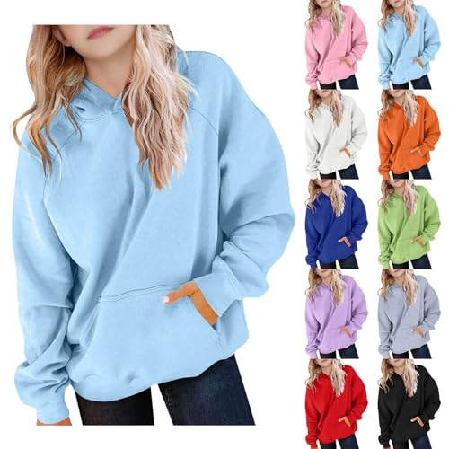 Cute Hoodies for Teen Girls Trendy Youth Long Sleeve Oversized Hooded Sweatshirts Tween Tops Winter Preppy Clothes2