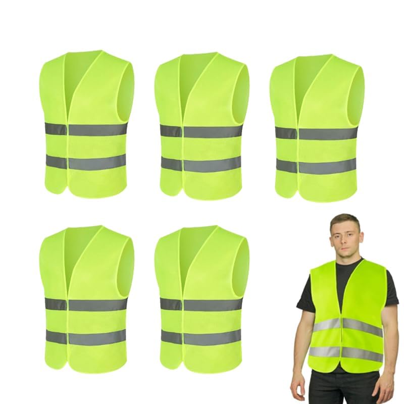 Chaleco reflectante 6 piezas chaleco de alta visibilidad 360° chaleco de seguridad reflectante amarillo chaleco de seguridad reflectante de alta visibilidad para