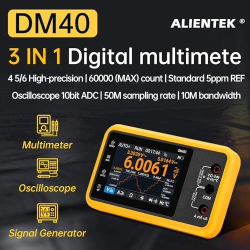 Image of DM40A /B /C Digital Multimeter 59999 Counts, 4.5-Digit Rechargeable 3 in 1 Handheld Oscilloscope Multimeter Signal Generator,50M Sample Rate, Diode Test Automotive Tools (DM40C)