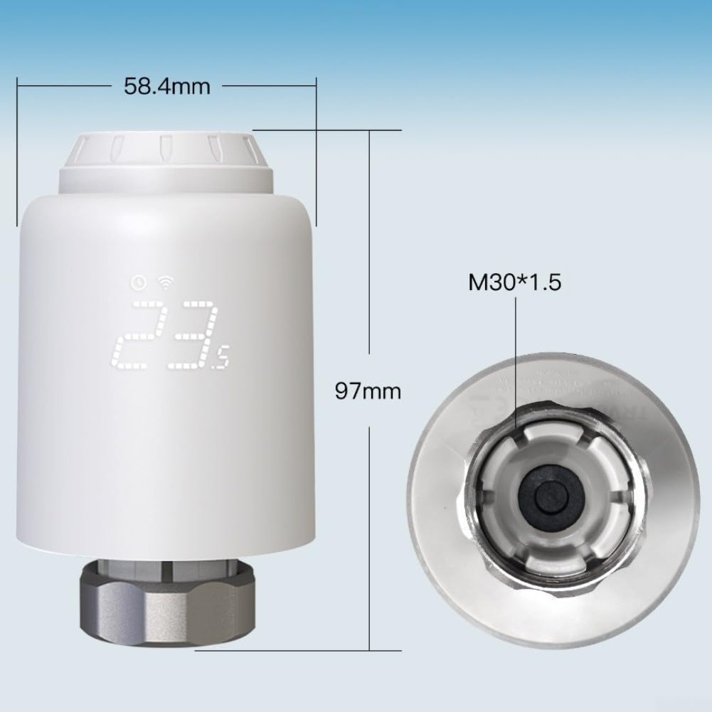 Valvola termostatica intelligente del termostato, valvole termostatiche WiFi a risparmio energetico con display a LED Smart TRV Schedule per casa intelligente