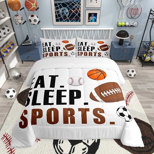 Image of Feelyou Sports Comforter Set King Size for Kids Boys Girls