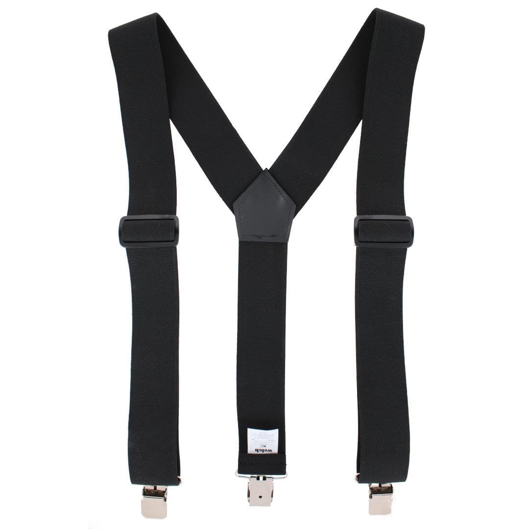 Welch Men's 2 Inch Super Tuff Stuff Y-Back Button On Work Brace, Black