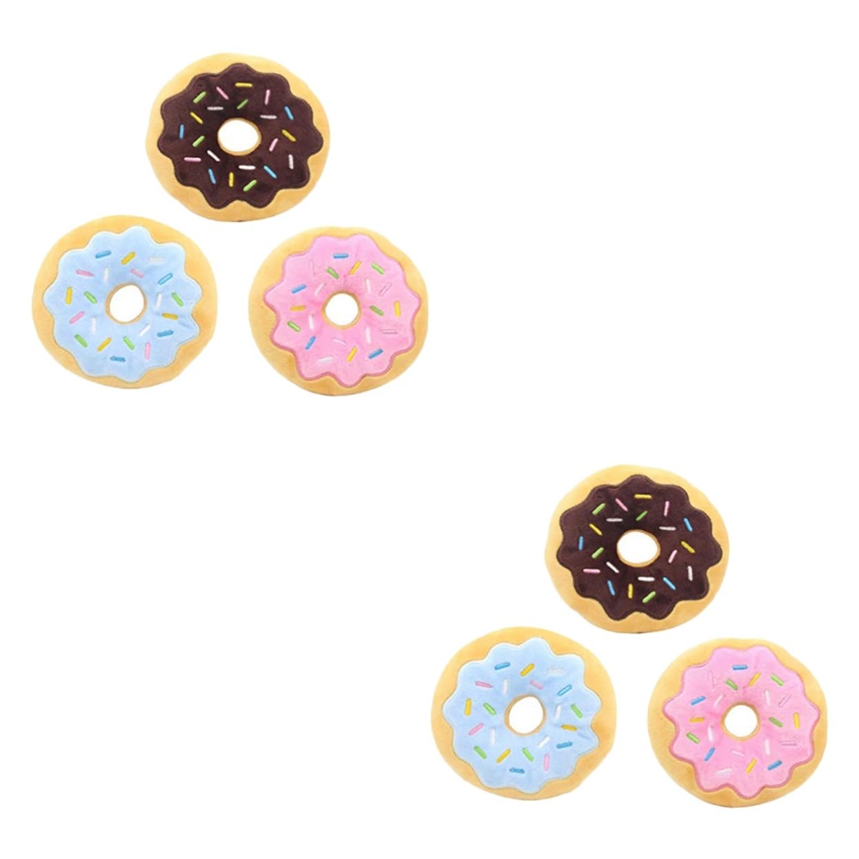 FRCOLOR 6stücke Hundespielzeug Plüsch Donut Kauspielzeug Mit Quietschfunktion Für Welpen Und Hunde Zufälligen Farben Für Kauen Und Spielen