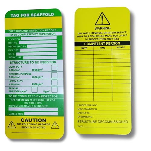 Image of Tag AK-SYT-Holder Scaffolding yellow Tag and Holder (Pack of 5)