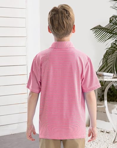 Image of Polo Shirts for Boys Golf Polo Shirt Short Sleeve Boys Performance Polo Dry Fit Stretch Collared UPF50+ Kids Golf Shirts