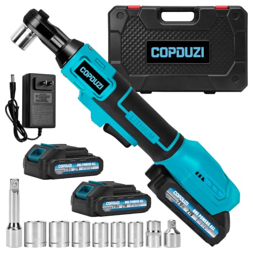 COPDUZI 21V 3/8-inch brushless ratchet with sockets and extension bar — the light, pared-down option