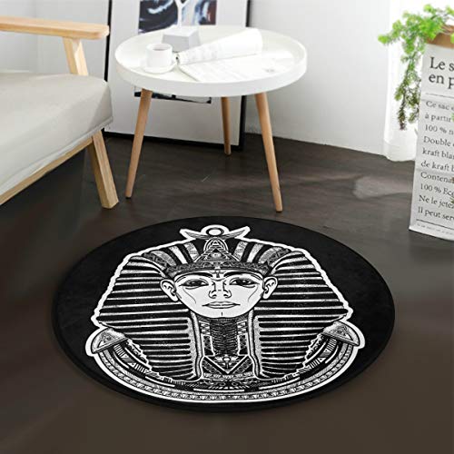 Mnsruu - Alfombra de área redonda para sala de estar, dormitorio o dormitorio (92 cm)