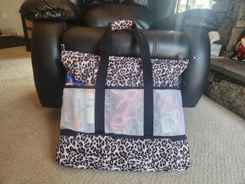 Image of JIANYA Beach Bag Women Waterproof Sandproof Beach Tote Bags with Cooler Top Zipper Large Totes for Beach Pool Travel Daily