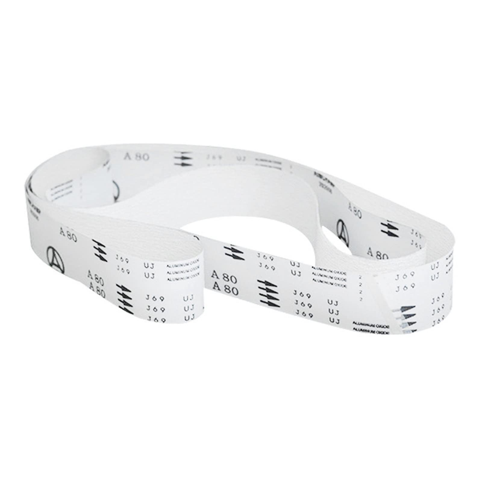 Banda de lijado, bandas de lijado, accesorios para lijadora de banda, 3 unidades de 2100 x 50 mm, juego de bandas de lijado 80#, 100#, 120#, 83"x 2" corindón calcinado, bandas de lija blancas para