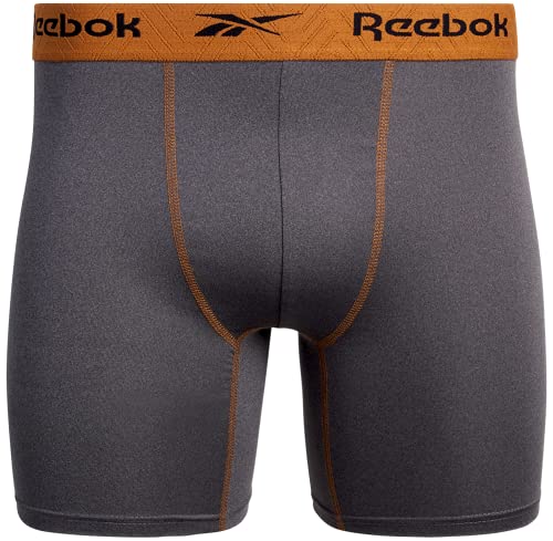 Reebok Men's Active Underwear - Performance Boxer Briefs (4 Pack), Size X-Large, BlackCharcoal New4