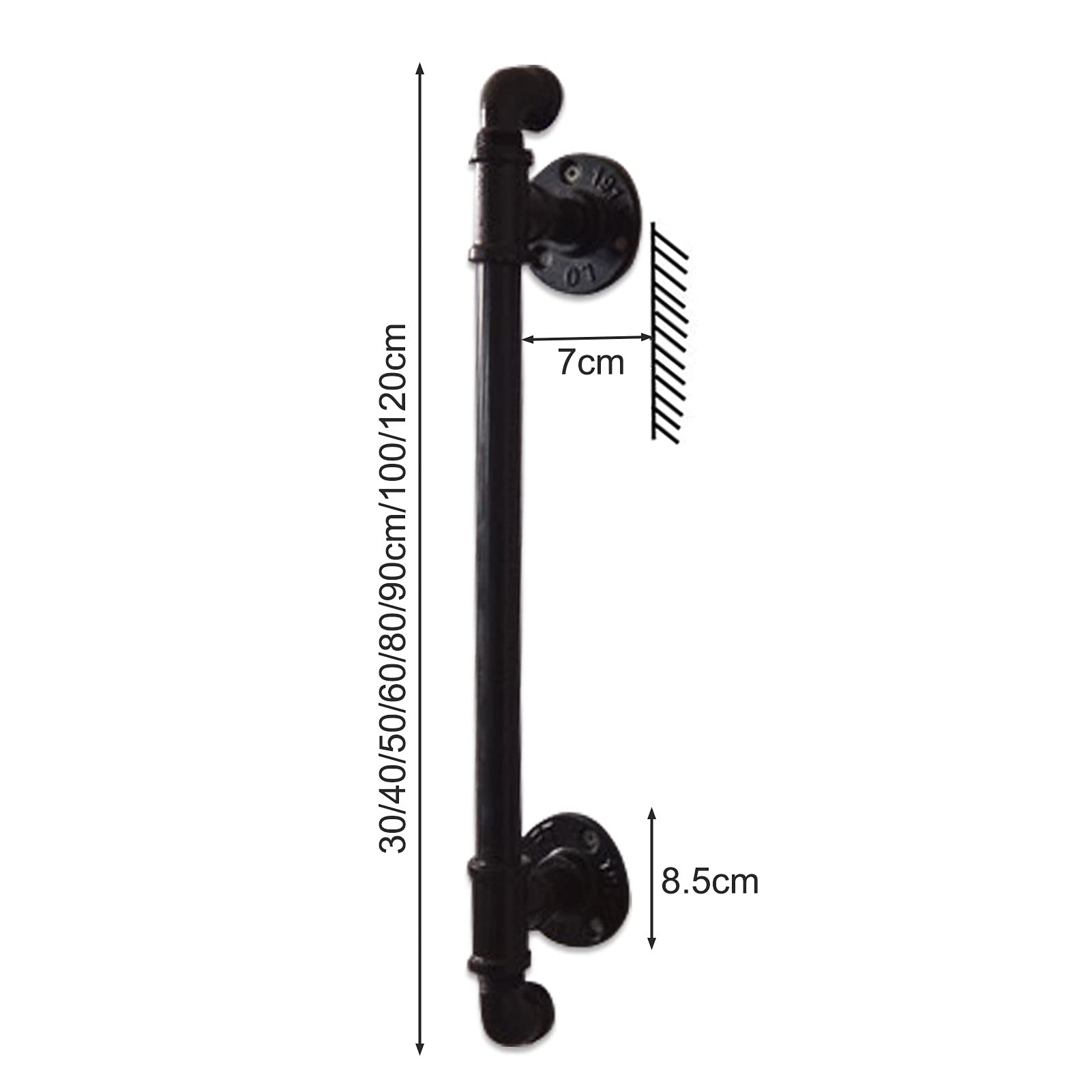 Tirador de puerta corrediza de hierro fundido resistente, herrajes duraderos para puertas de patio, cobertizos de jardín y uso en interiores y exteriores