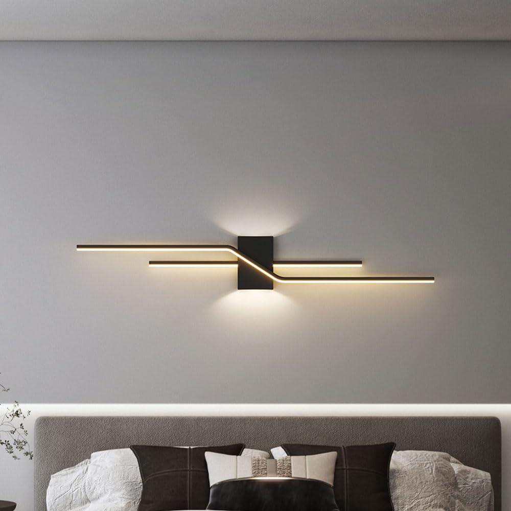 KXEcoLife Wall lights for bedroom Indoor Long Strip Lighting Fixture Dimmable Sconce Luminaire Bedroom Bedside Licht Wiring Installation Required Pack Of 1