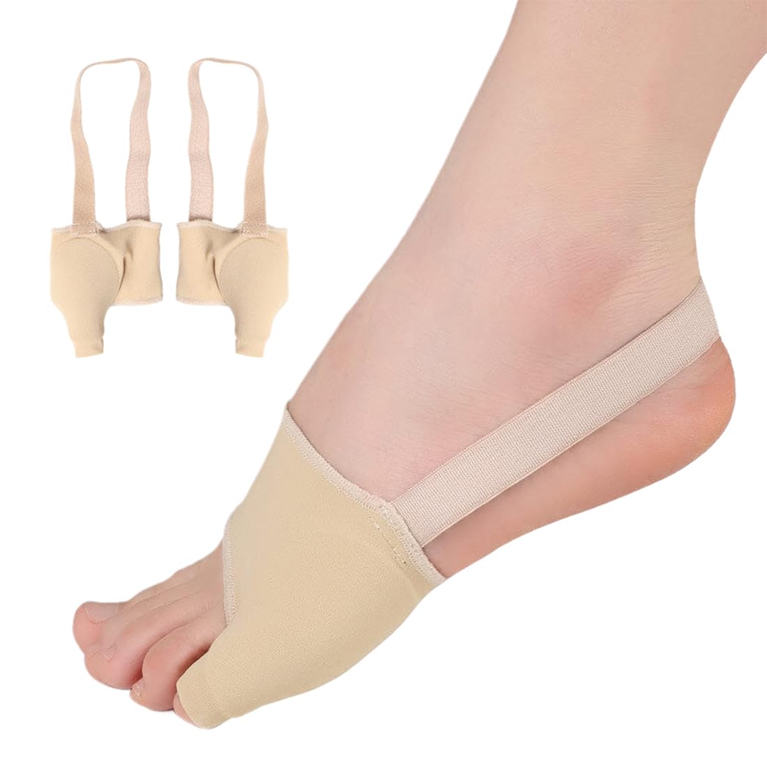 1 x Hallux Valgus Toe Separator with Bunion Protection, Correction Bandage Socks Bunion Corrector with Non-Slip Belt and Gel Pads for Valgus Bunion