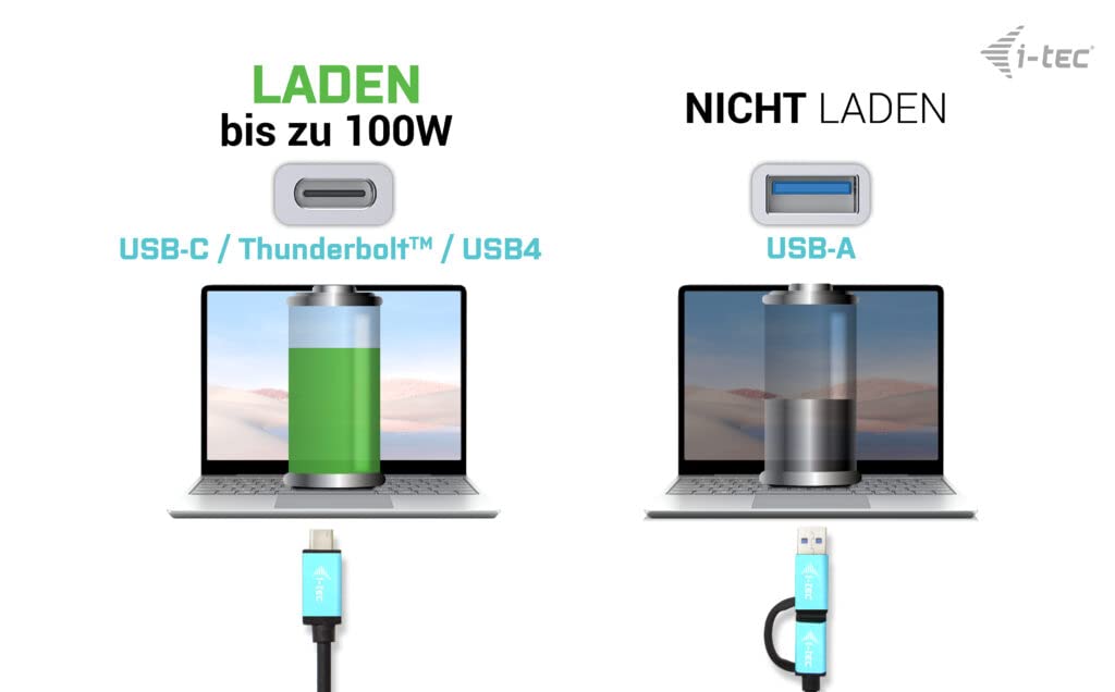 i-tec USB 3.0 / USB-C/Thunderbolt 3 Dual Display Docking Station Gen2 mit Stromversorgung 100W
