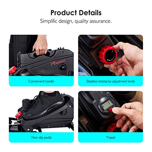 REEHUT Desk Elliptical Machine for Home Office , Mini Elliptical,Pedal Exerciser Trainer, Standing Elliptical Bike, Quiet 