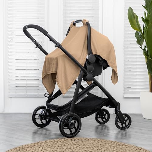 Baby Car Seat Cover and Baby Burp Cloths Set (Pack of 10) Bundled by Comfy Cubs4