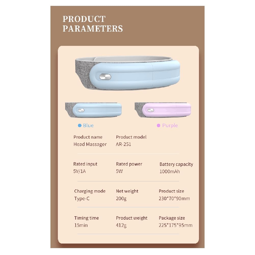 Masajeador de Cabeza EléCtrico, VibracióN, CompresióN Caliente, Masaje con Bolsa de Aire, Alivia el Dolor de Cabeza, Bluetooth, MúSica, Terapia de RelajacióN (Rosa)