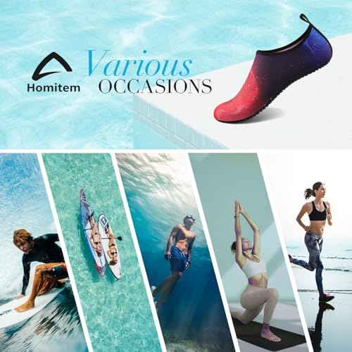 Image of Homitem Water Shoes for Women Men Aqua Socks Swim Beach Pool River Slip-On Barefoot Quick-Dry Vacation Cruise Essentials Accessories for Yoga Kayak Sports