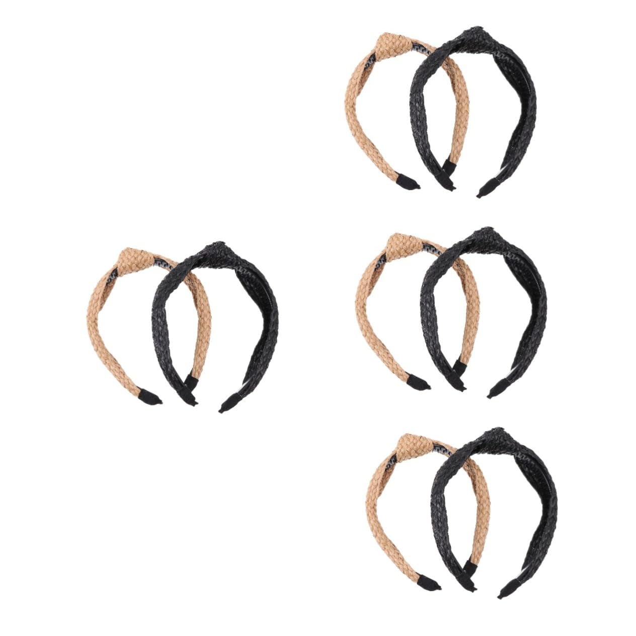 FRCOLOR 4 Juegos De Diademas Dentadas Con Estilo Anudadas Anchas Y Trenzadas Elegantes Accesorios Para El Cabello Femenino 2 Unidades X 4